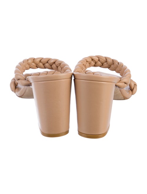 Stuart Weitzman Leather Braided Accents Slides