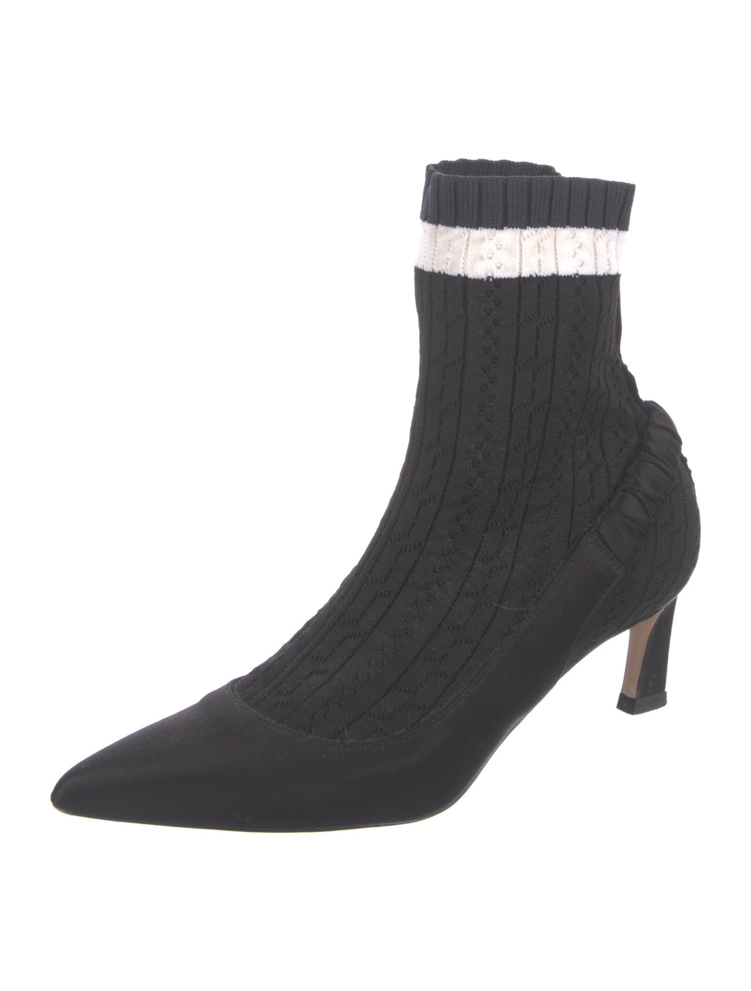 Stuart Weitzman Satin Crystal Embellishments Sock Boots