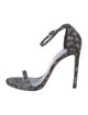 Stuart Weitzman Polka Dot Print Glitter Accents Sandals