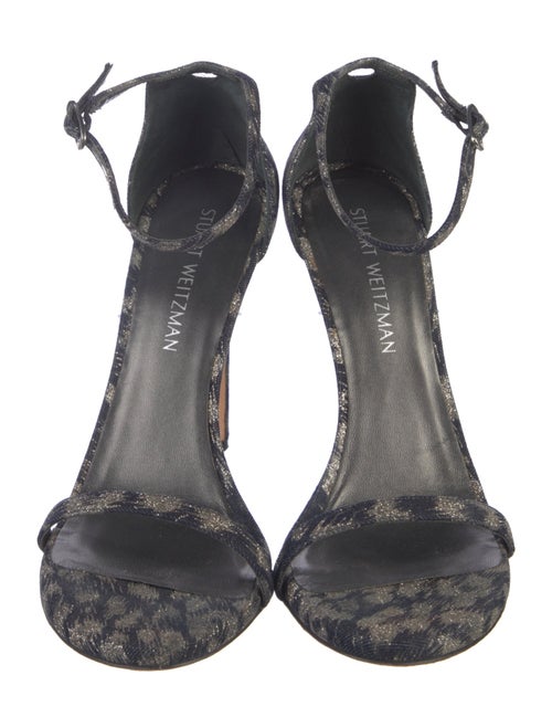 Stuart Weitzman Polka Dot Print Glitter Accents Sandals