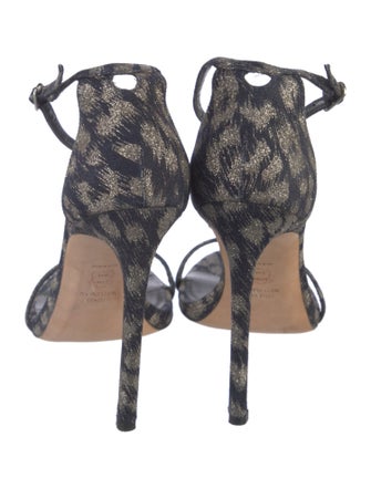 Stuart Weitzman Polka Dot Print Glitter Accents Sandals