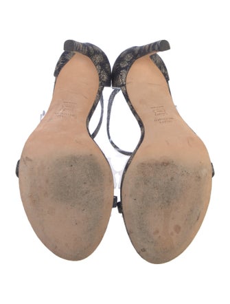 Stuart Weitzman Polka Dot Print Glitter Accents Sandals