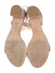 Stuart Weitzman Suede Leather Trim Embellishment Slingback Sandals