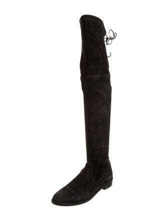 Stuart Weitzman Suede Whipstitch Trim Boots