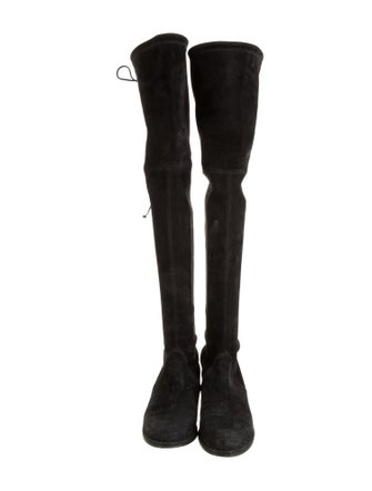 Stuart Weitzman Suede Whipstitch Trim Boots