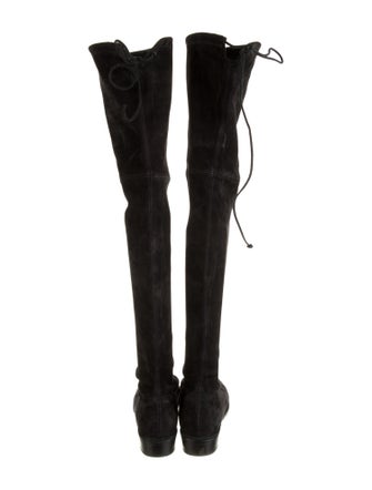 Stuart Weitzman Suede Whipstitch Trim Boots