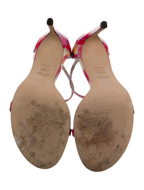 Stuart Weitzman Patent Leather Tie-Dye Print Sandals