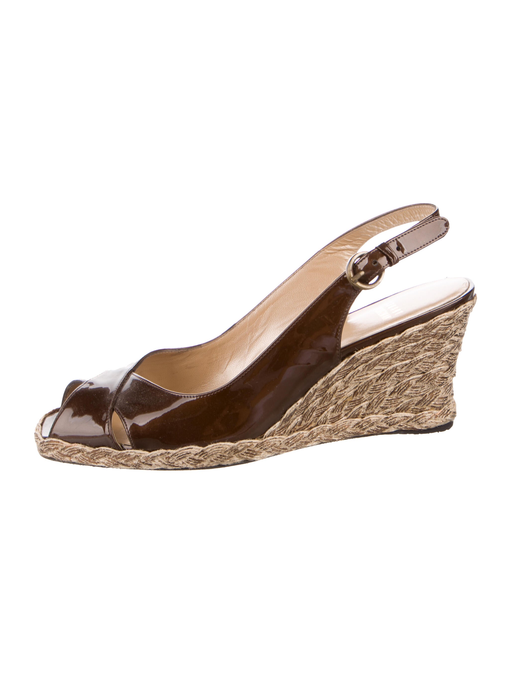 Stuart Weitzman Patent Leather Animal Print Slingback Pumps