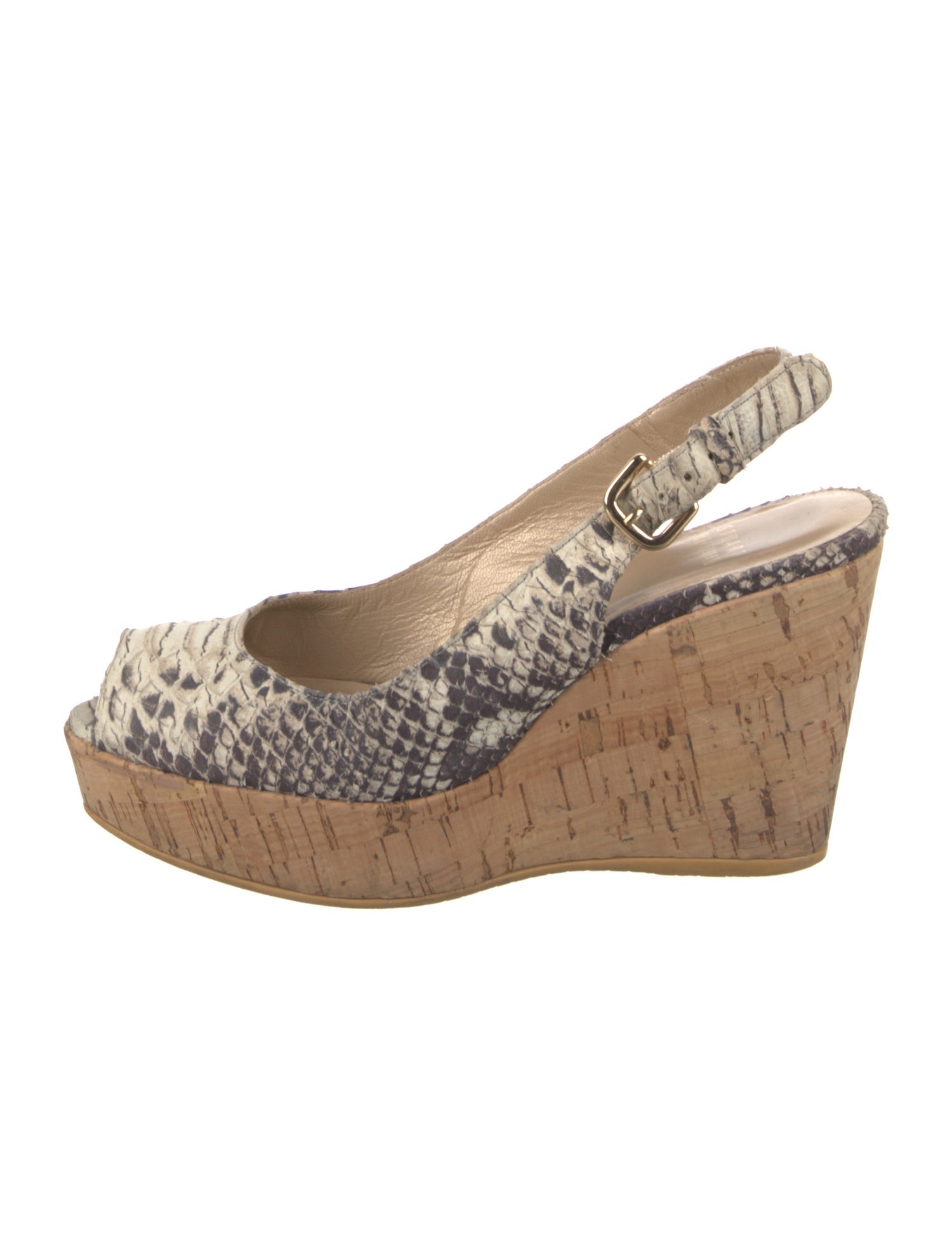 Stuart Weitzman Straw Animal Print Slingback Pumps