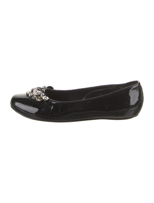 Stuart Weitzman Patent Leather Crystal Embellishments Ballet Flats