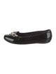 Stuart Weitzman Patent Leather Crystal Embellishments Ballet Flats