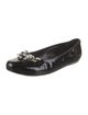 Stuart Weitzman Patent Leather Crystal Embellishments Ballet Flats