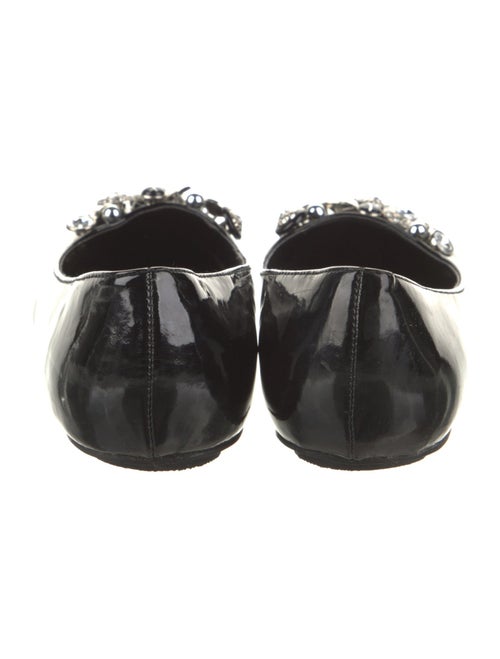 Stuart Weitzman Patent Leather Crystal Embellishments Ballet Flats