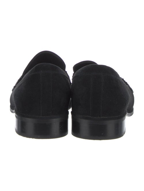 Stuart Weitzman Suede Crystal Embellishments Loafers