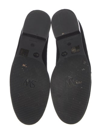 Stuart Weitzman Suede Crystal Embellishments Loafers