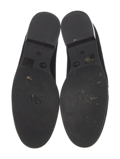 Stuart Weitzman Suede Crystal Embellishments Loafers