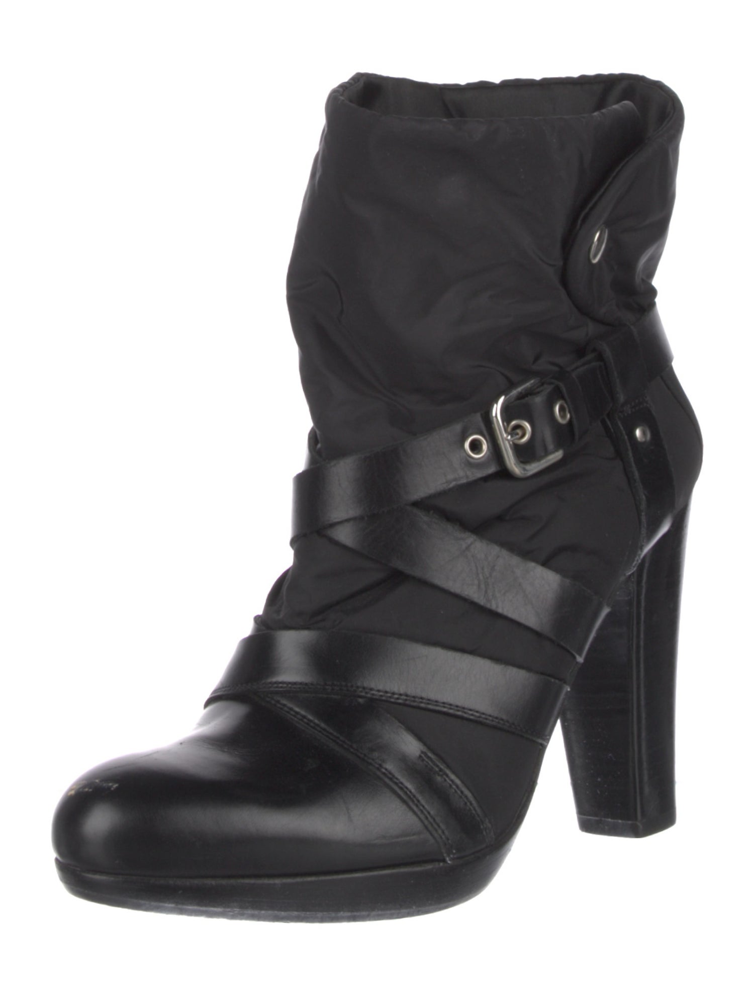 Stuart Weitzman Nylon Moto Boots