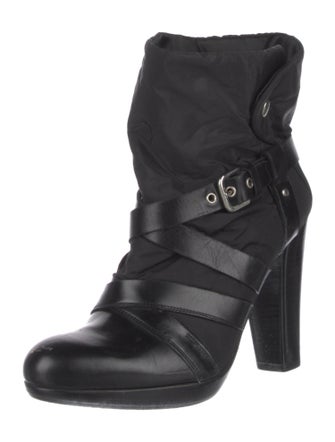 Stuart Weitzman Nylon Moto Boots