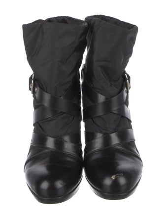 Stuart Weitzman Nylon Moto Boots