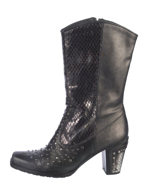 Stuart Weitzman Leather Studded Accents Western Boots