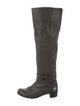 Stuart Weitzman Leather Studded Accents Riding Boots