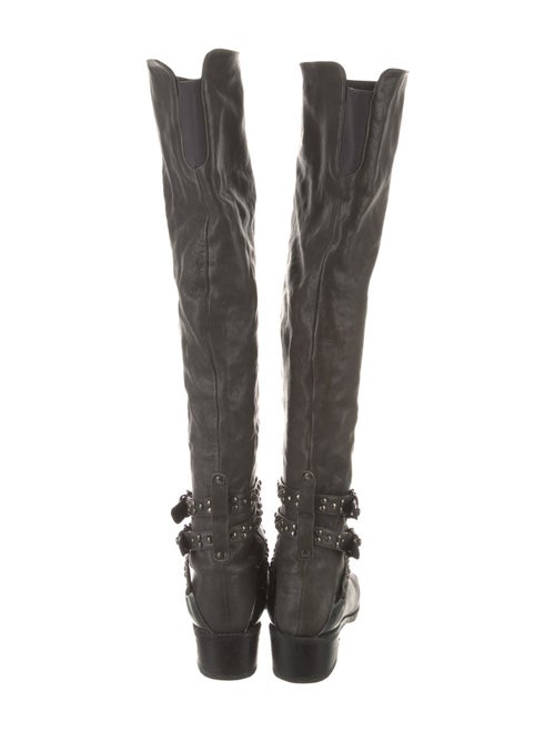 Stuart Weitzman Leather Studded Accents Riding Boots