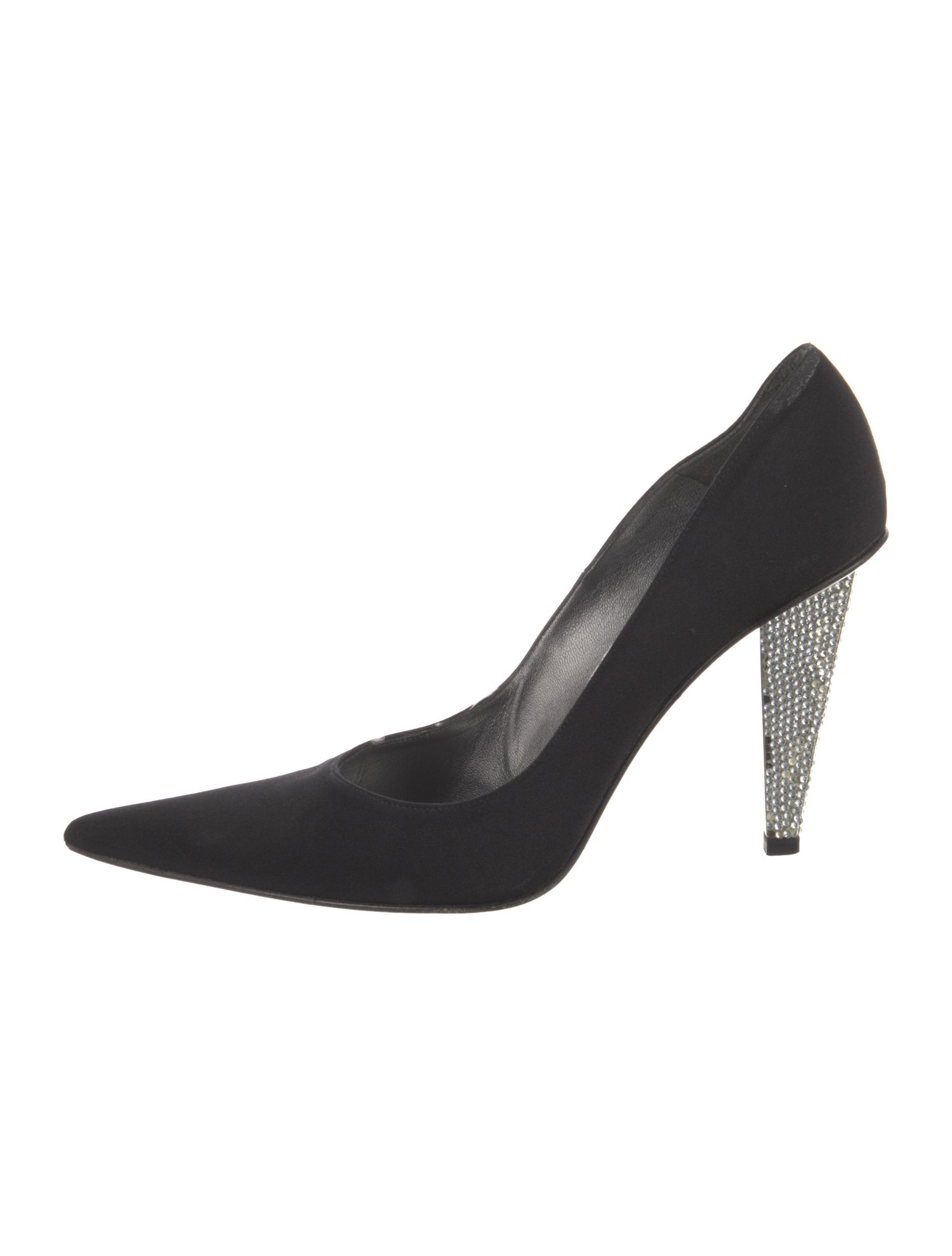 Stuart Weitzman Satin Crystal Embellishments Pumps