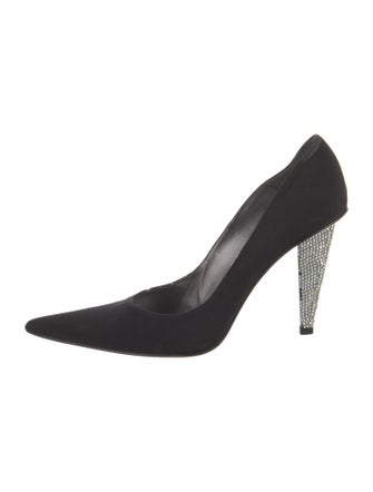 Stuart Weitzman Satin Crystal Embellishments Pumps