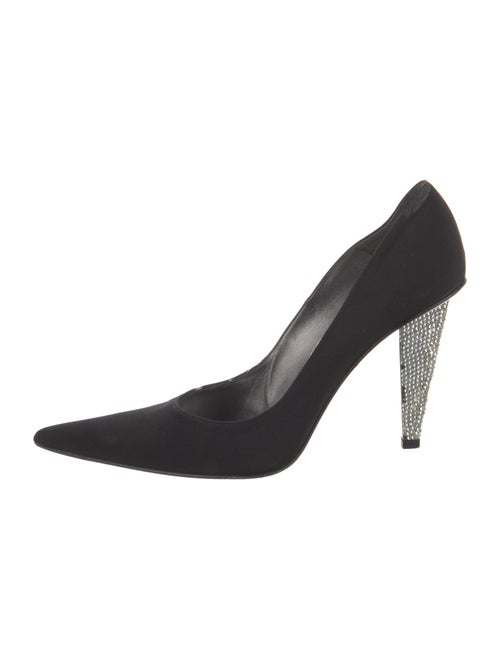 Stuart Weitzman Satin Crystal Embellishments Pumps