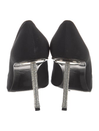 Stuart Weitzman Satin Crystal Embellishments Pumps