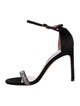 Stuart Weitzman Suede Crystal Embellishments Sandals