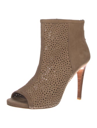 Stuart Weitzman Suede Lasercut Accents Boots