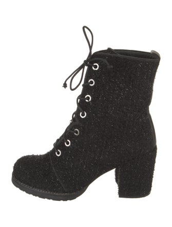 Stuart Weitzman Tweed Lace-Up Boots