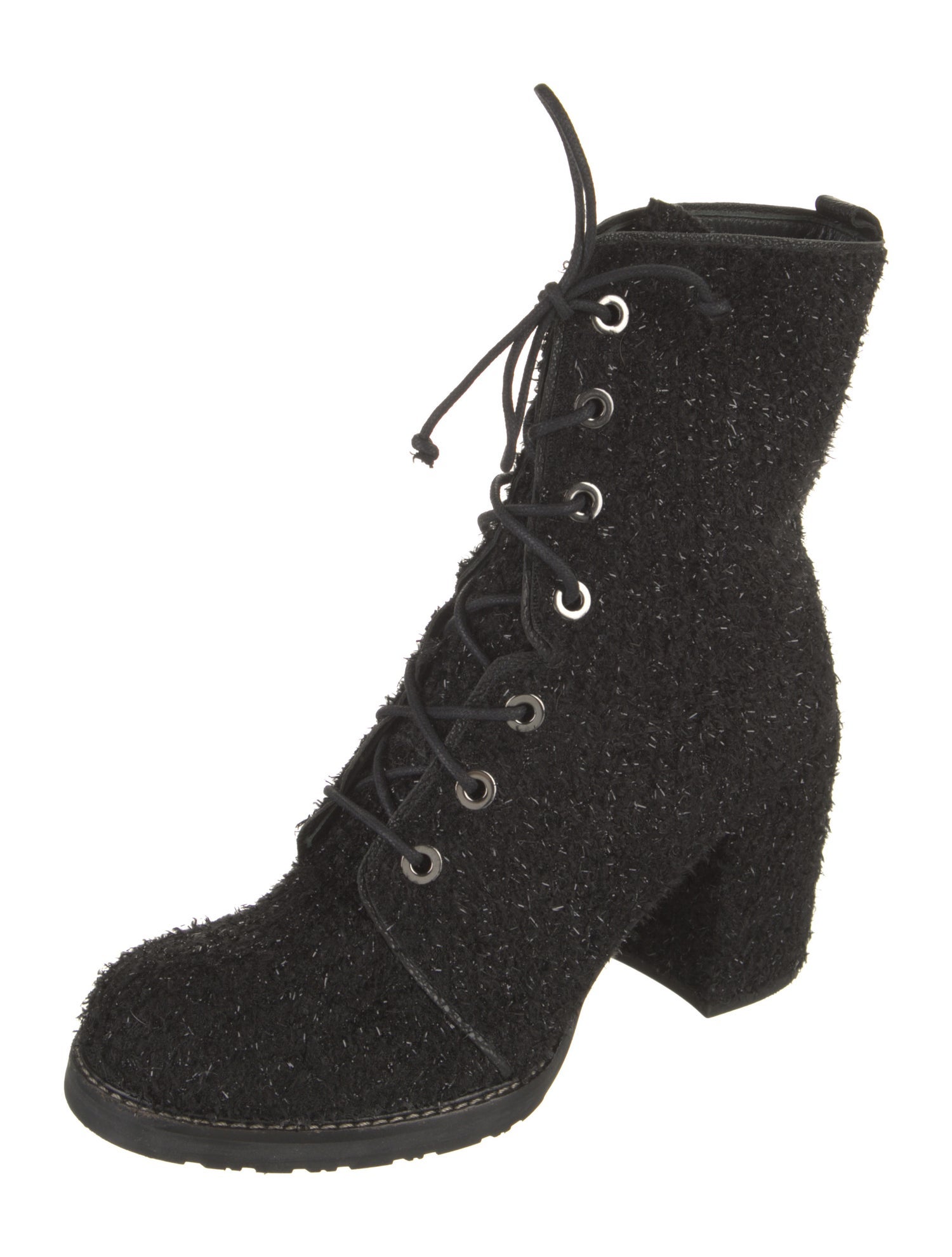 Stuart Weitzman Tweed Lace-Up Boots