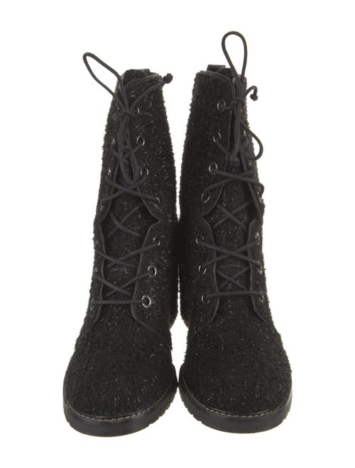 Stuart Weitzman Tweed Lace-Up Boots