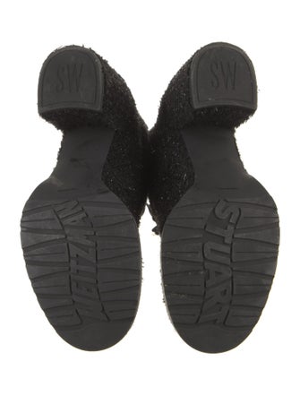 Stuart Weitzman Tweed Lace-Up Boots