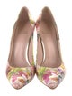 Stuart Weitzman Embossed Leather Floral Print Pumps