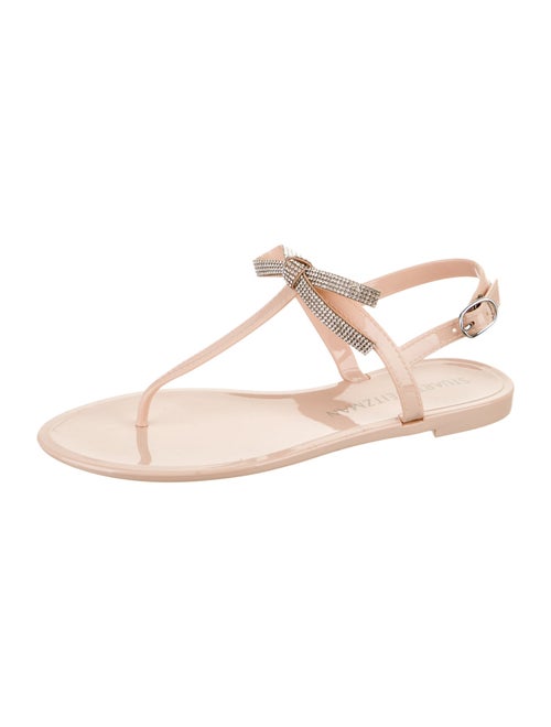 Stuart Weitzman Rubber Studded Accents T-Strap Sandals