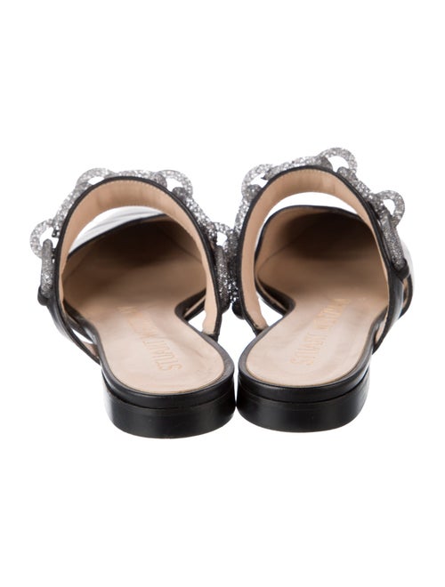 Stuart Weitzman Leather Chain-Link Accents Mules