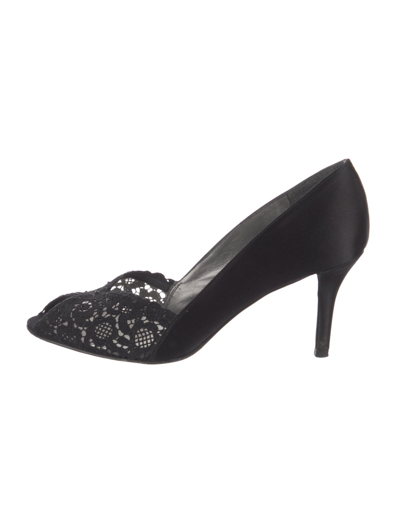 Stuart Weitzman Satin Crystal Embellishments Pumps