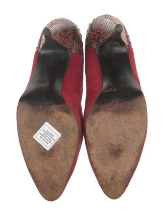 Stuart Weitzman Suede Studded Accents Pumps