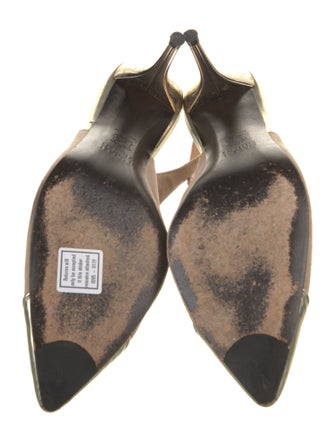 Stuart Weitzman Suede Leather Trim Embellishment Slingback Pumps