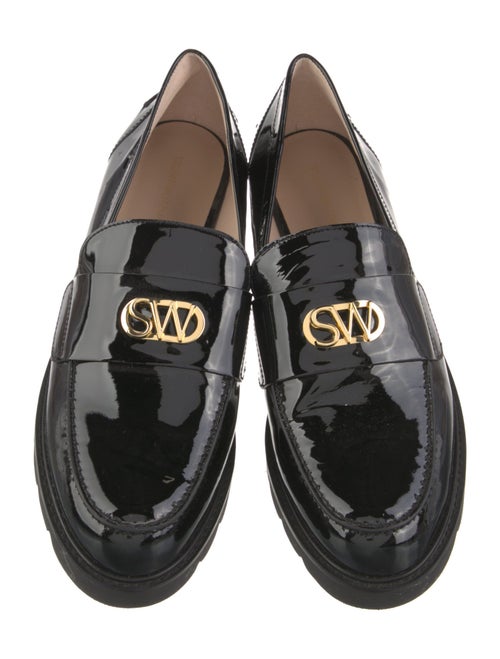 Stuart Weitzman Patent Leather Tassel Accents Loafers