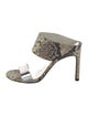 Stuart Weitzman Snakeskin Animal Print Slides