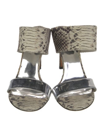 Stuart Weitzman Snakeskin Animal Print Slides