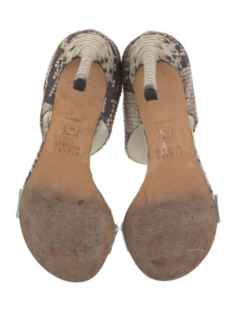 Stuart Weitzman Snakeskin Animal Print Slides