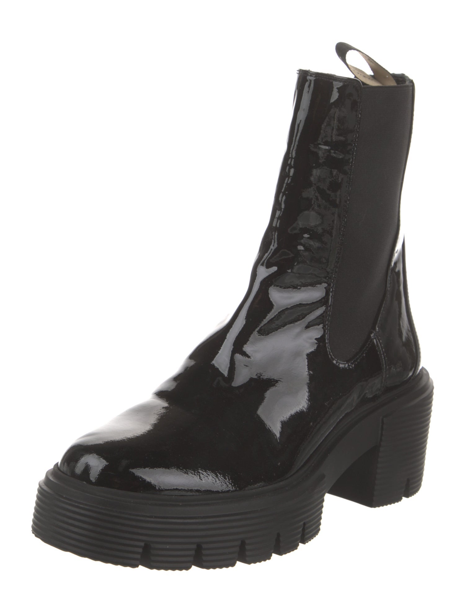 Stuart Weitzman Patent Leather Chelsea Boots