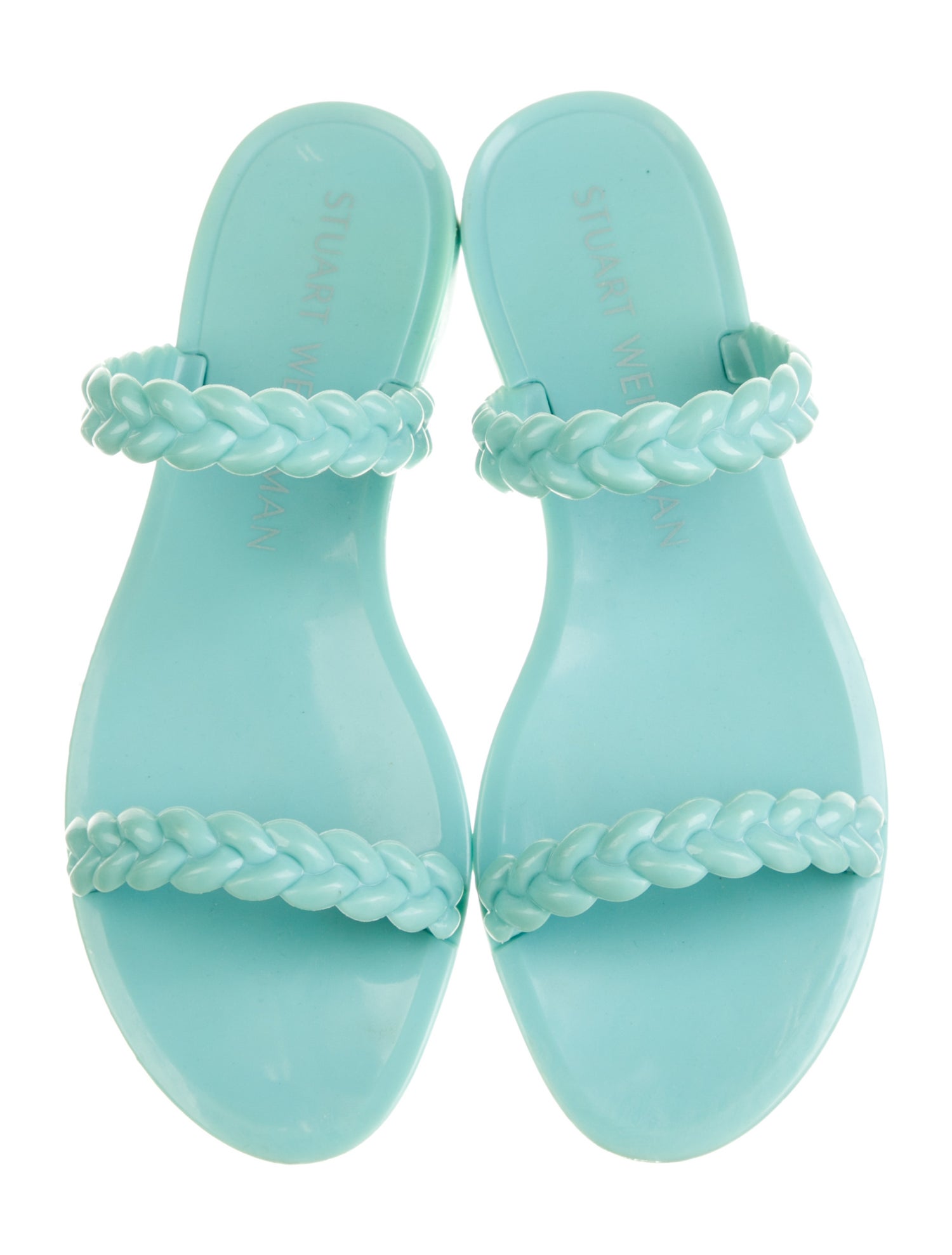 Stuart Weitzman Rubber Braided Accents Slides