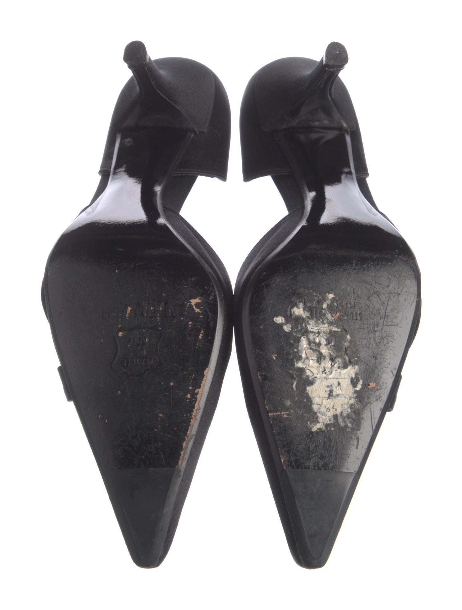 Stuart Weitzman Satin Crystal Embellishments D'Orsay Pumps