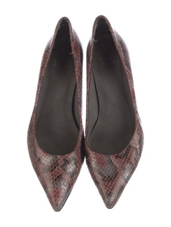Stuart Weitzman Embossed Leather Animal Print Pumps